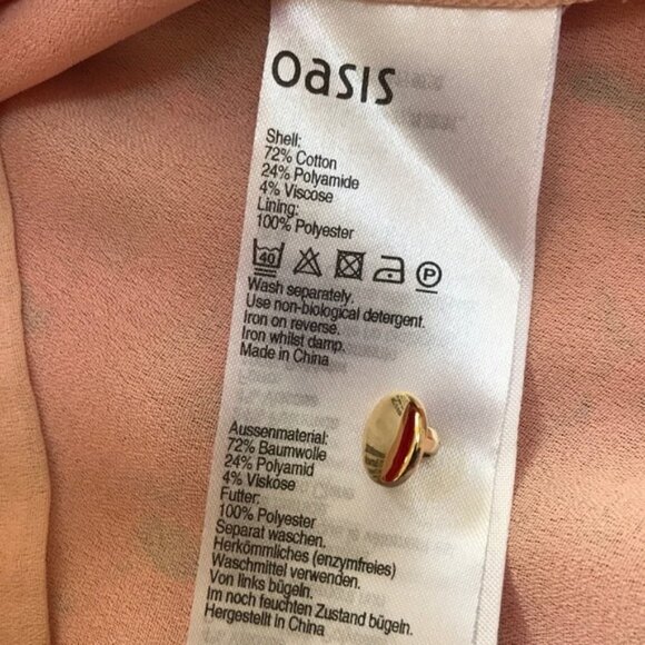 OASIS size 16 lace overlay short sleeve Top - Picture 6 of 8